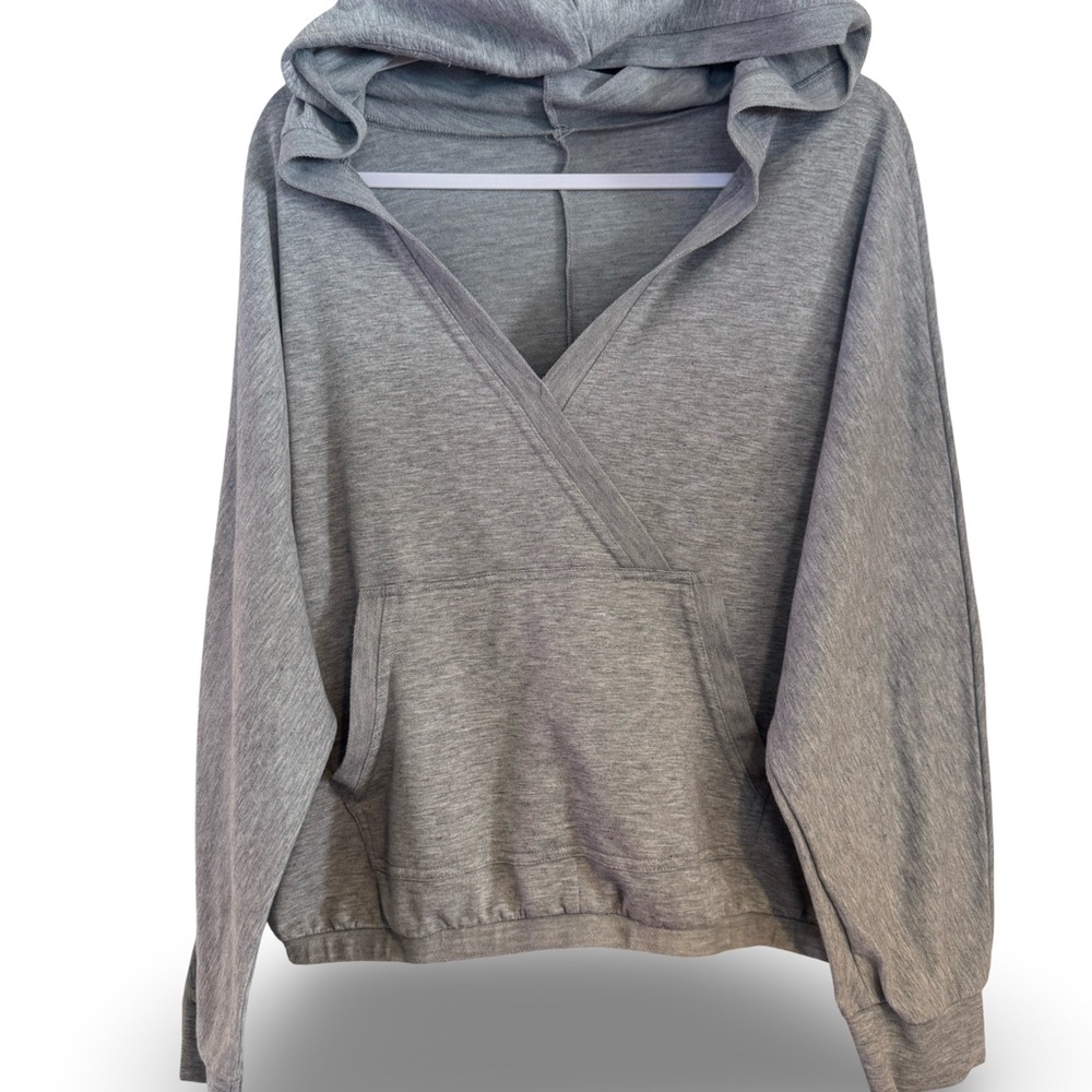 Heather Gray Women's V-Neck Hoodie